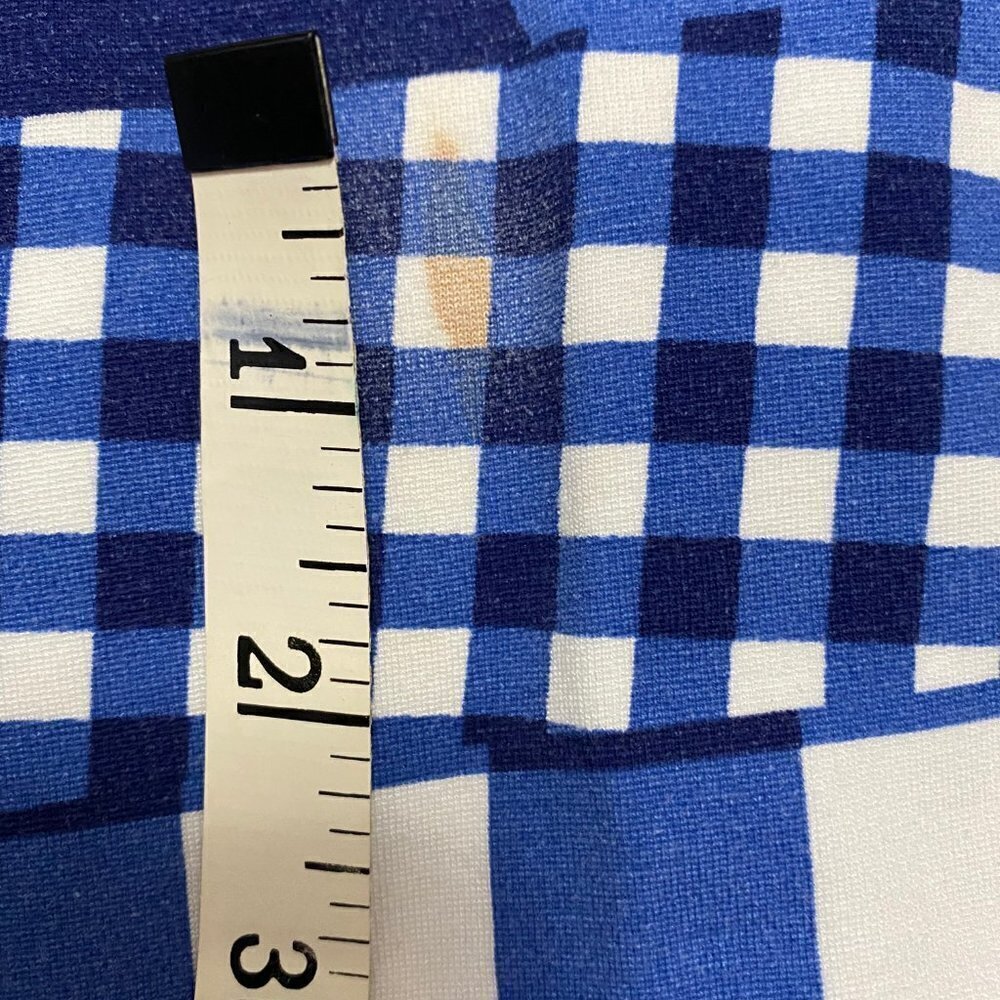 ETRE CECILE sz L GINGHAM A Line Mini Dress Blue - Picture 7 of 8